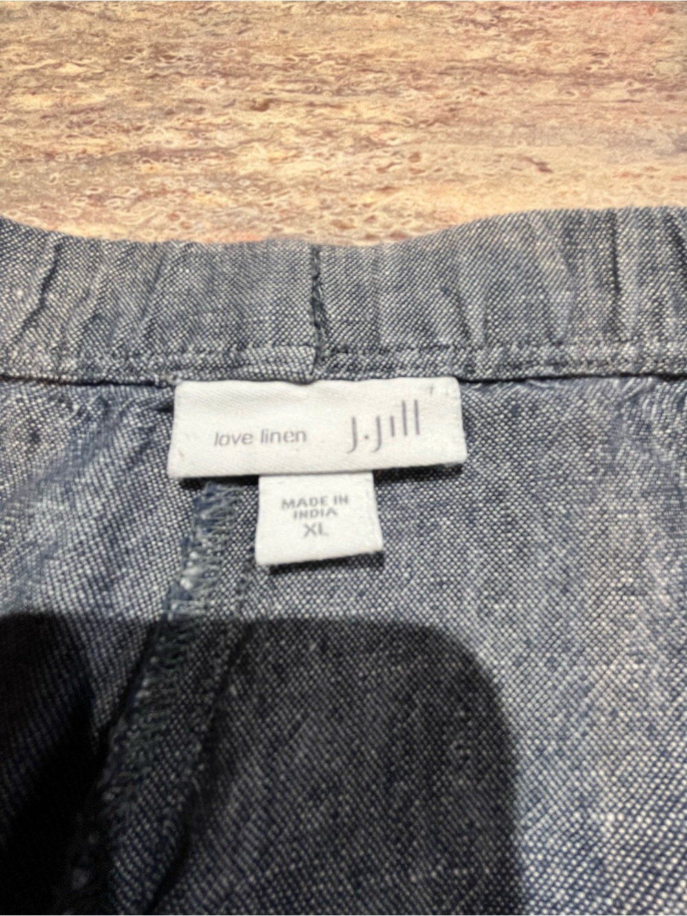 J. Jill XL Navy Blue Pure Linen Cropped Pants EUC - Picture 3 of 10